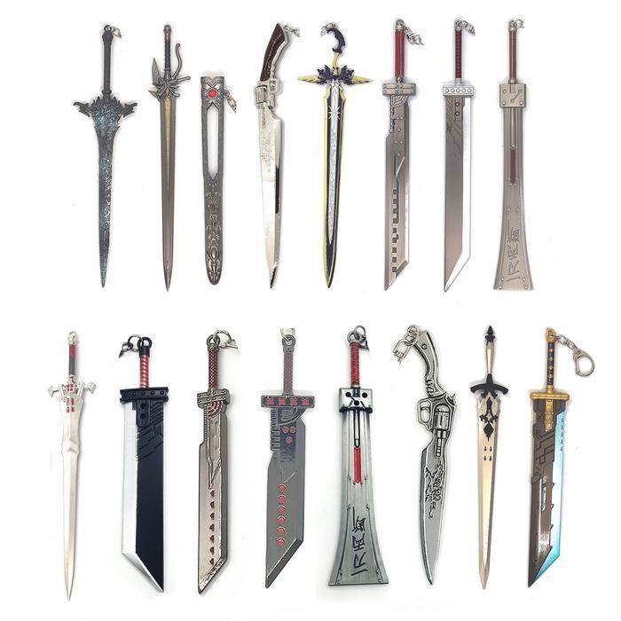Gantungan Kunci Pedang 22 Cm Final Fantasy 7 8 15 16 Remake Cloud Buster Sword Gunblade Squall