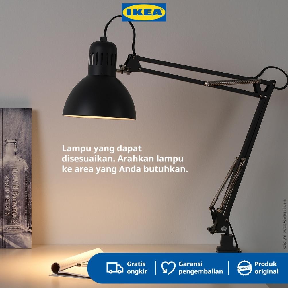 IKEA TERTIAL Lampu Meja Kerja Abu-abu Tua Minimalis