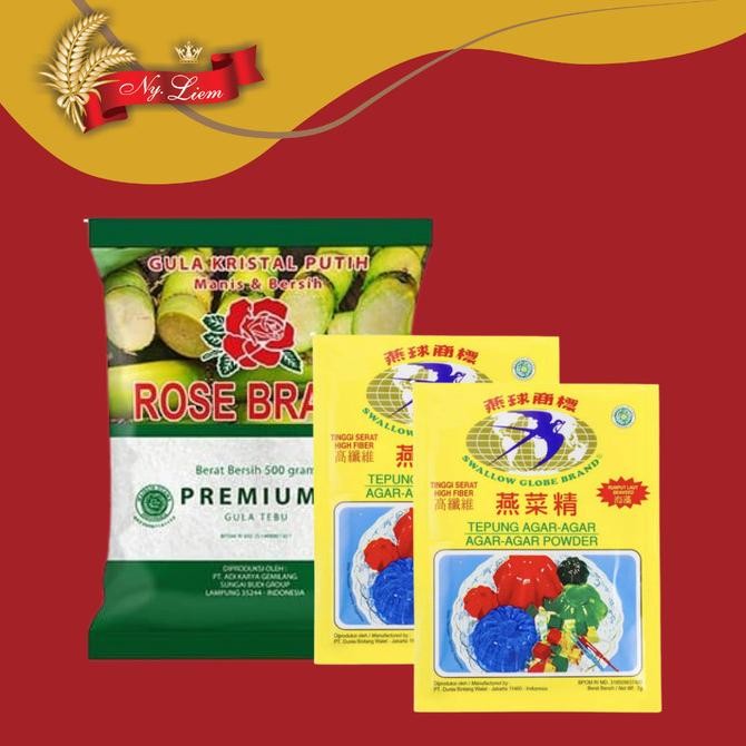 

Paket ROSE BRAND Gula Pasir 1 kg + SWALLOW Agar Plain 2 x 7 gr