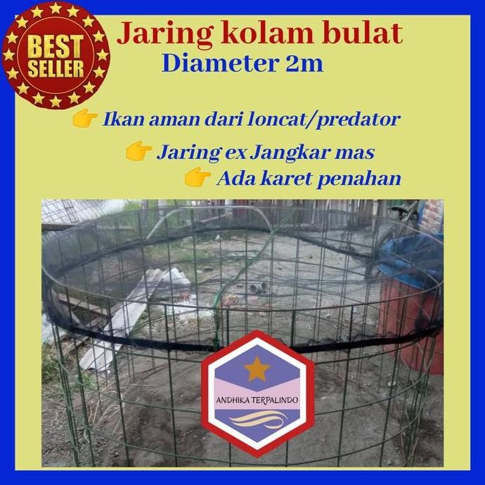 jaring tutup kolam bulat diameter 2m/waring ikan bulat /penutup kolam