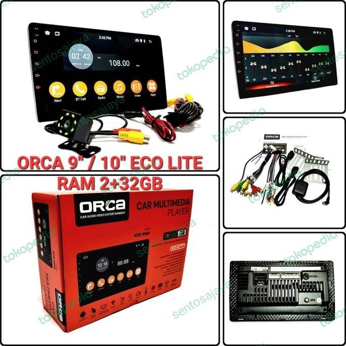 // Headunit Android 10Inch Orca Adr-9988 Eco Lite Series Ram2+32Gb //