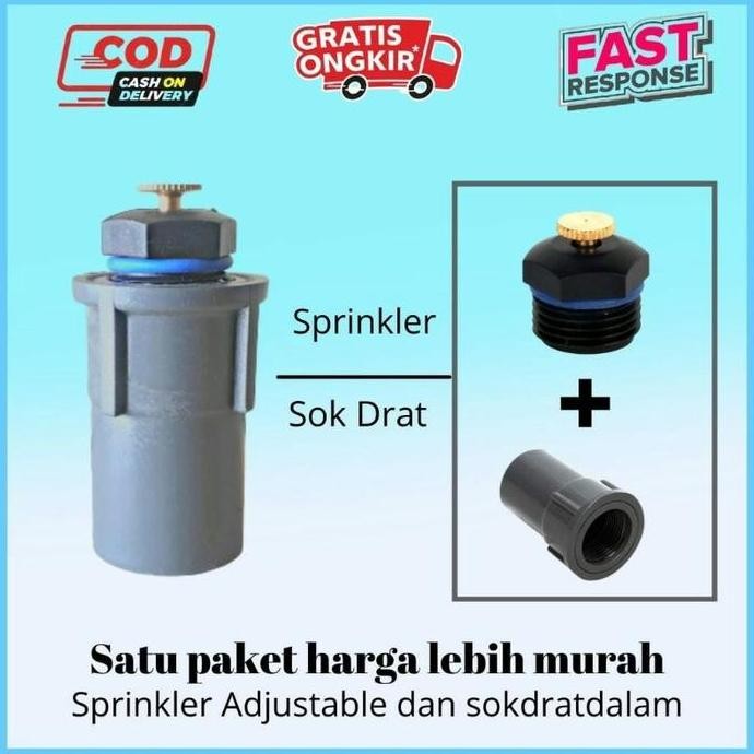 Sprinkler Adjustable Sprinkler Taman Sistem irigasi Pertanian + Sok Drat Dalam