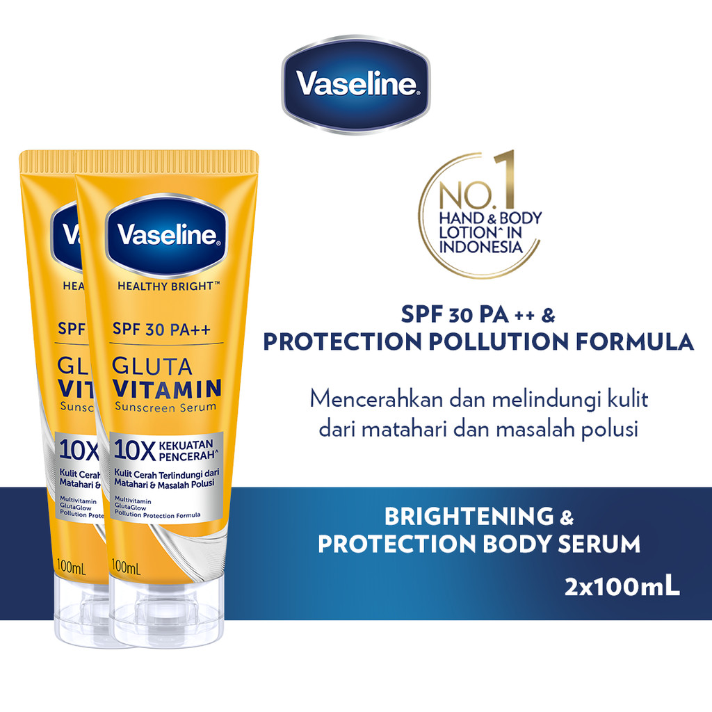 VASELINE SPF 30 PA ++ GLUTA VITAMIN SUN SCREEN SERUM WITH POLLUTION PROTECTION FORMULA 100ML Twinpac