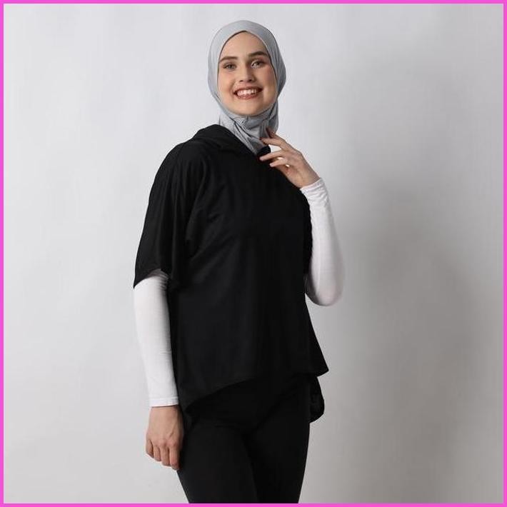 TERBARU HIA EVERYWEAR YUMNA OUTER HOODIE SLEEVELESS SPORT WANITA BAHAN DRY FIT  BAJU ATASAN MUSLIM P
