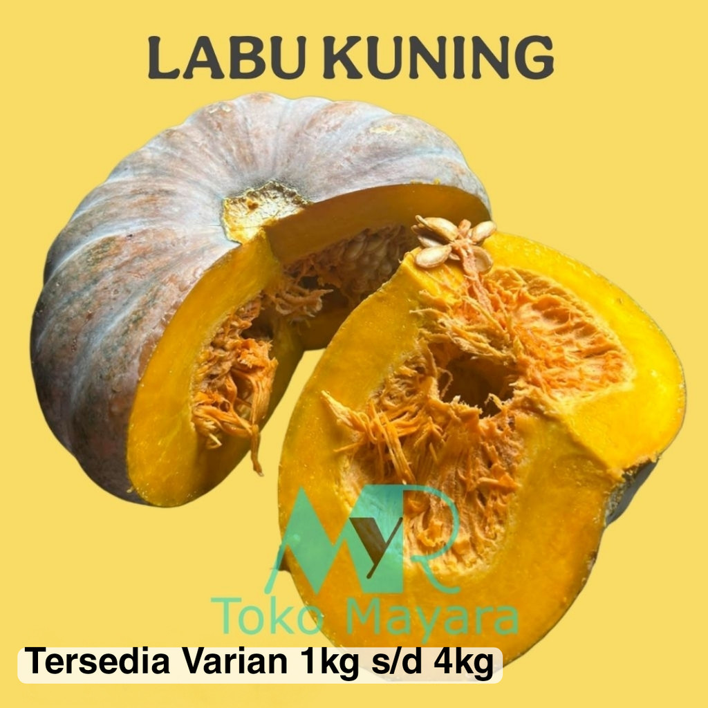 

Buah Labu Kuning Tua / Waluh Tua Utuh Segar Manis 1kg 2kg 3kg s/d 4kg Untuk Olahan Makanan & MPASI