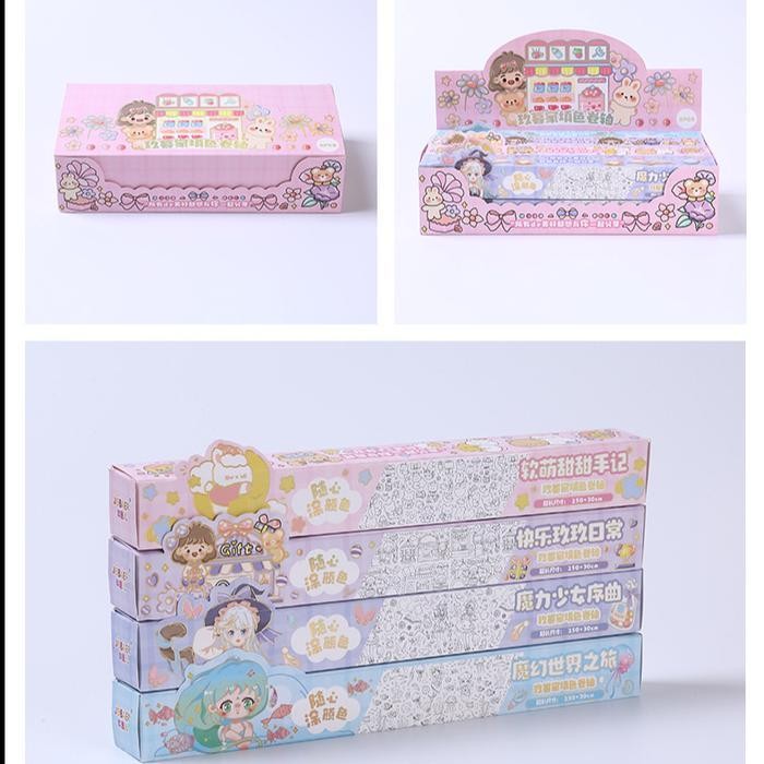 

HPS Kertas mewarnai anak roll sticker dinding menggambar anak 250 x 30CM