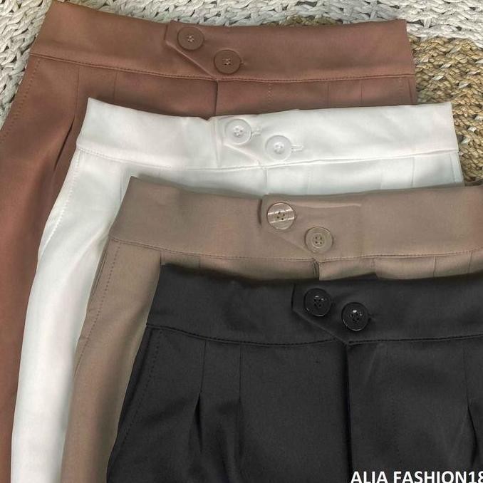 Ds16 >> Celana Scuba / Celana Kulot Wanita / Celana Kulot Kancing