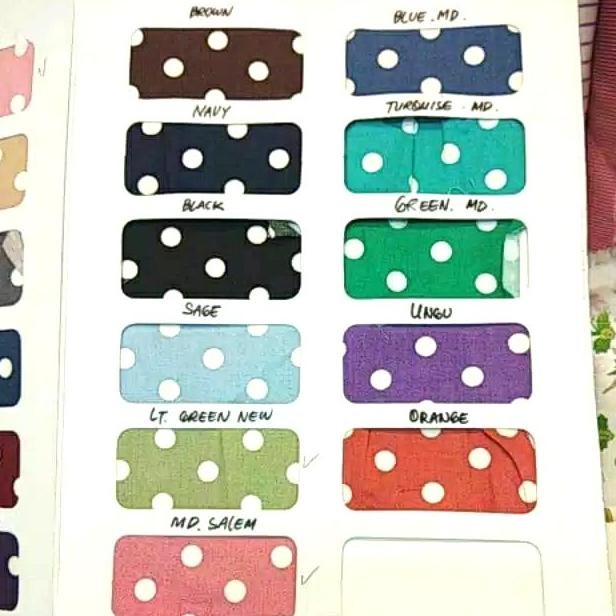 Df172>> Kain Katun Jepang Motif - Polkadot Besar. Katun Jepang Tokai Senko