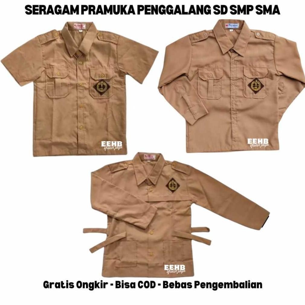 ''Terlaris" Baju Pramuka Penggalang Putri Putra Seragam Pramuka Baju Kemeja Lengan Panjang Dan Pende