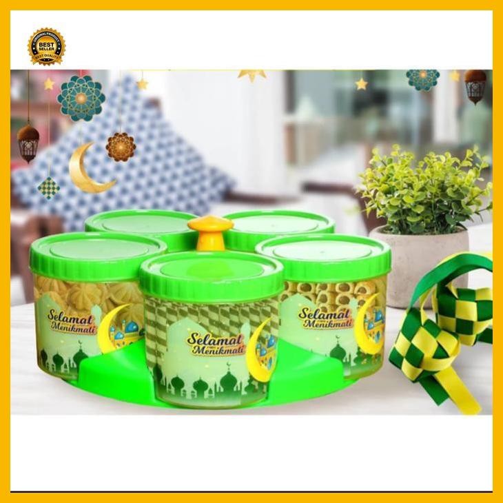(Promo) Toples Lebaran Set Lunar Rotary 5 Toples + 1 Nampan Bestseller