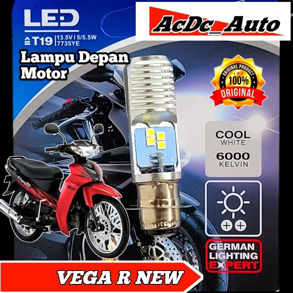 ''Terlaris" Lampu Depan Motor Yamaha Vega R New Led Putih Ac/Dc 12Volt Pengganti Dop/Bohlam Standart