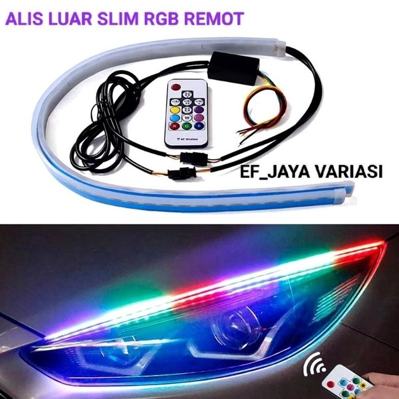 Lampu Led Alis Rgb Remot 12V Sein Running Mobil & Motor Sepasang