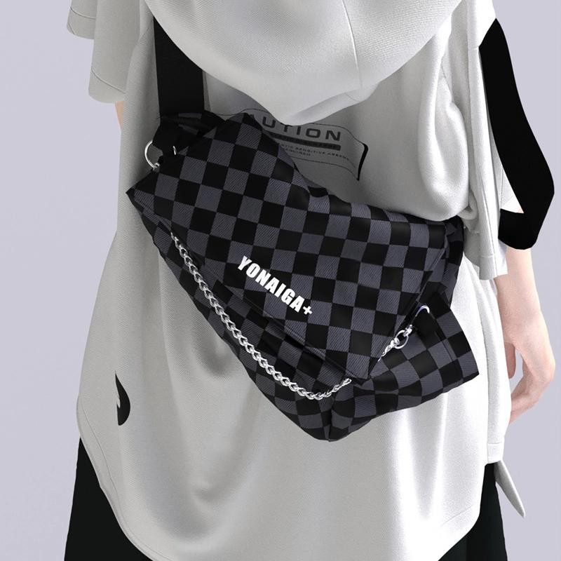 Tas Dada Selempang untuk Pria, Ransel Kanvas Baru dengan Rantai, Tas Pinggang Wanita, Tas Dumpling