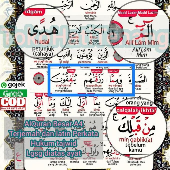 AlQuran Tajwid Latin Arab Mushaf Terjemah Per Kata Besar A4 30 juz