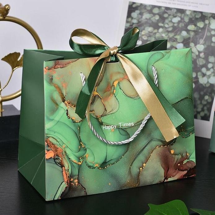 

Top Paperbag Luxury Happy Green L,M,S Goodiebag Gift Bag Premium Bag Motif
