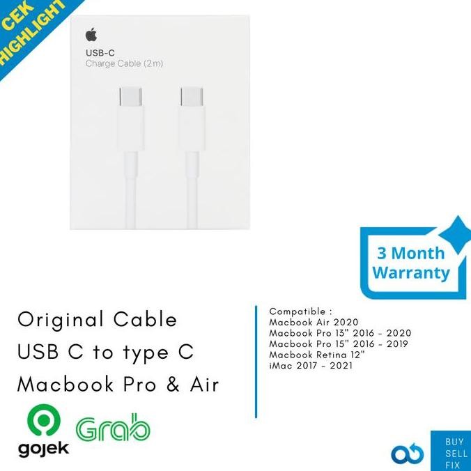 Kabel Cable Charger Apple USB C to c macbook pro air Retina iMac M1