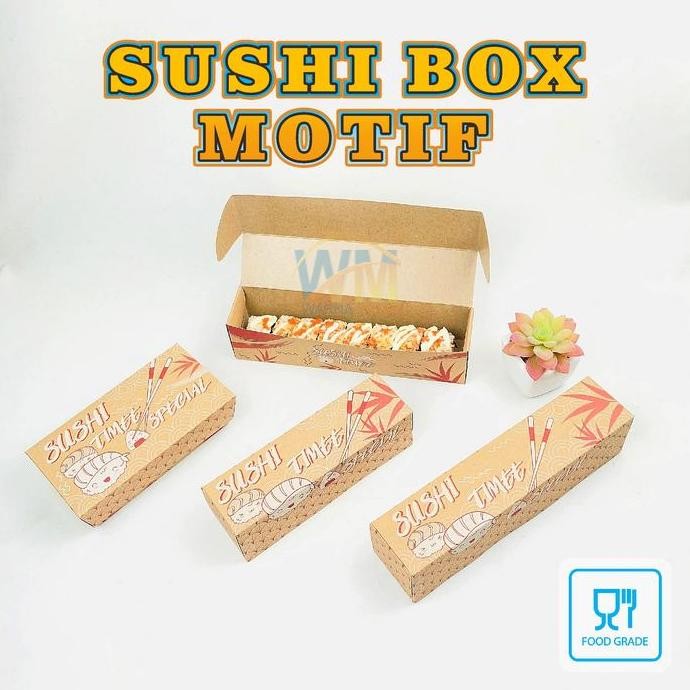Sushi box / Mika sushi / Box sushi / Tray mika sushi / Kotak sushi / Kemasan sushi / Dus sushi motif