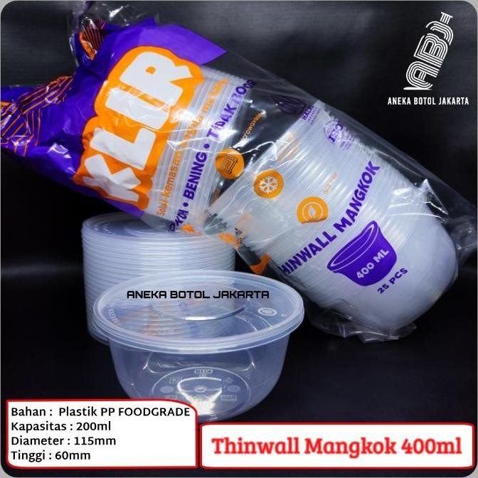 Thinwall klir mangkok 400ml / Thinwall klir bowl 400ml