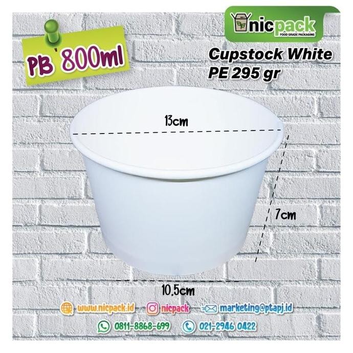 Paper Bowl/Mangkok kertas/Mangkuk kertas/Mangkuk Sup 800ml tanpa tutup