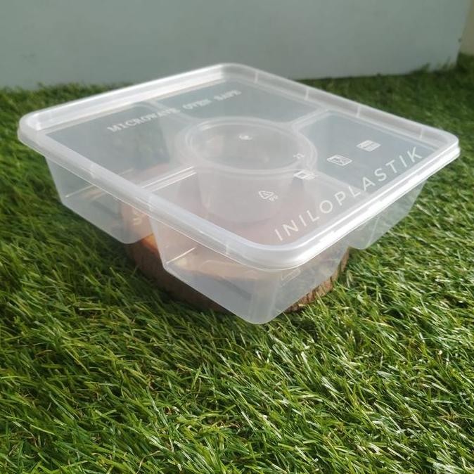 [25pcs] Thinwal DM 1000ml Sekat 5 / Thinwall Kotak Plastik 1000 ml