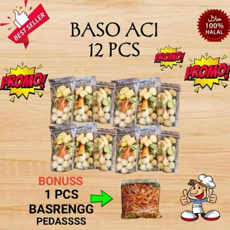

READY STOK Paket Lengkap dan Murah Baso Aci (BOCI) instant isi 12pcs FREE basreng 1pcs / boci sibakutalagi Siap kirim