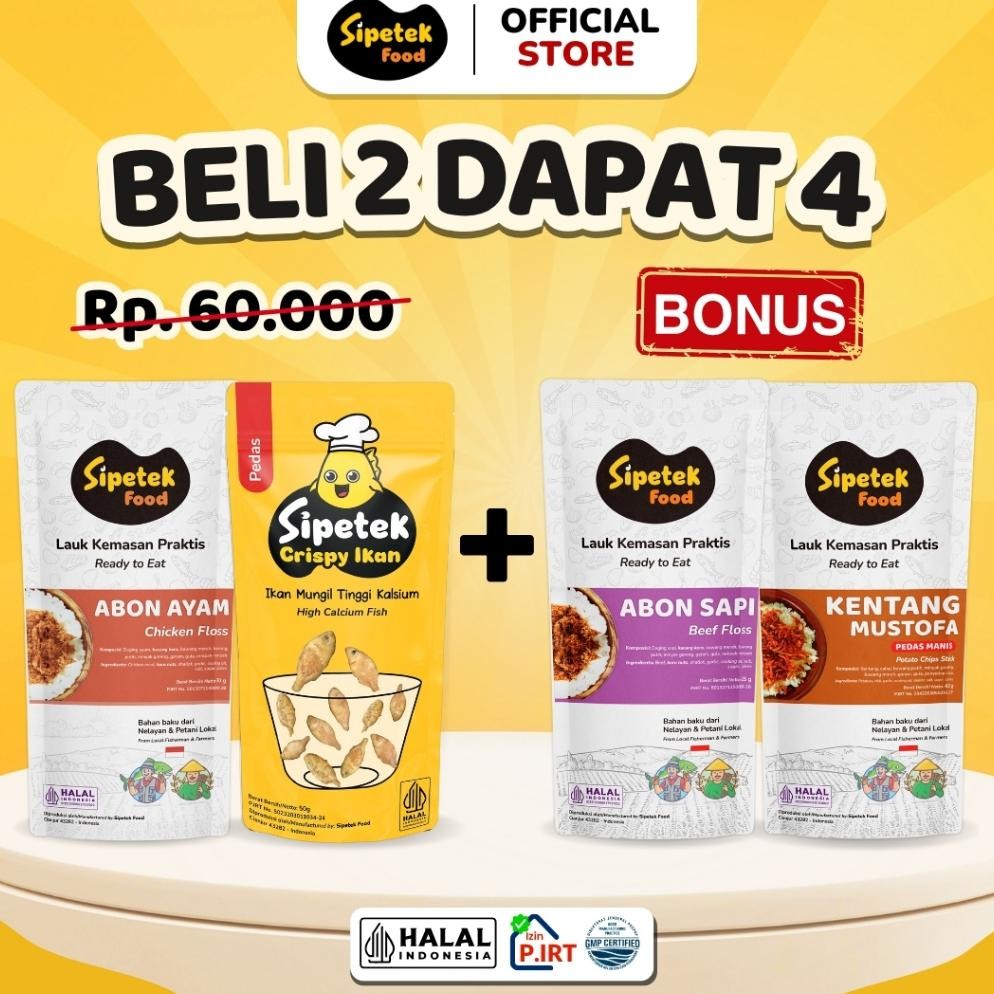 

READY STOK [BELI 2 DAPAT 4] Paket Super Hemat Lauk Praktis Best Seller Sipetek Siap kirim