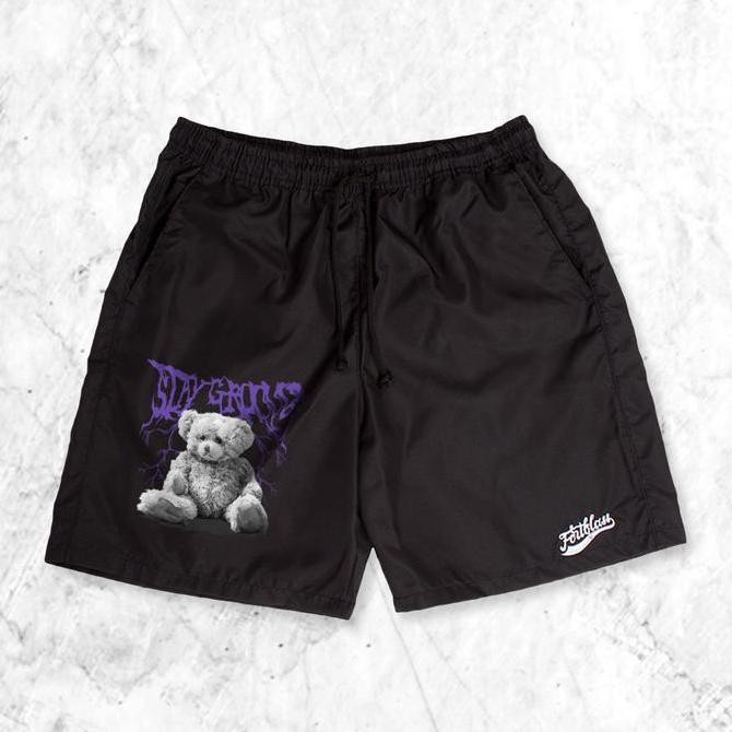 Fortklass Celana Pendek Bear Groovy Parasut Olahraga Pria Wanita Running Gym Sport Kolor Parasut Sab