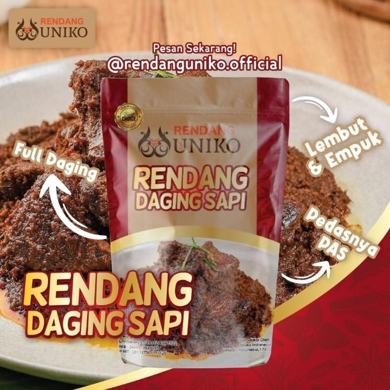 

READY STOK Rendang Daging Sapi Mini Asli Minang 125gr Siap kirim