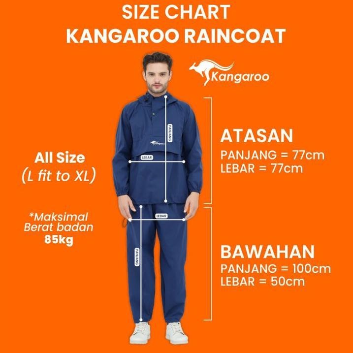 Cod Kangaroo Raincoat Jas Hujan Kangguru Anti Tembus Mantel Jas Hujan Pria Kanguru Jas Hujan Gunung 