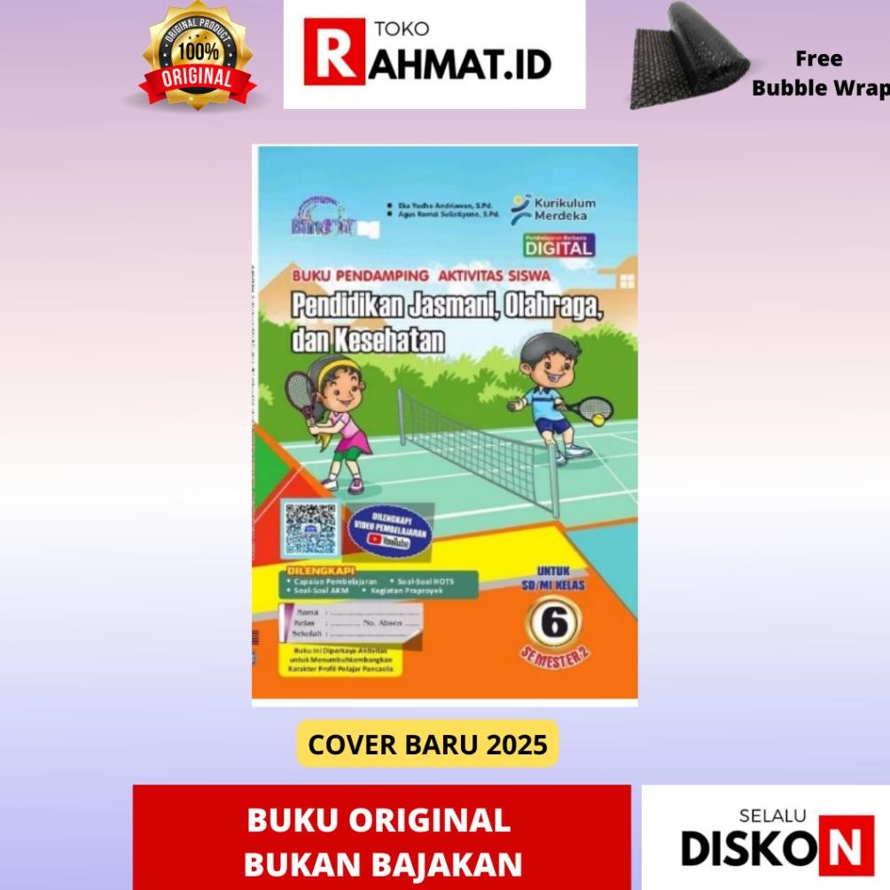 SALE PJOK PENERBIT BINTANG KELAS 6 SEMESTER 2  BUKU PENDAMPING AKTIVITAS SISWA PENDIDIKAN JASMANI OL