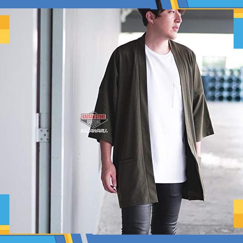 Cuci Gudang KAZAWARU KIMONO OUTER PRIA LENGAN TANGAN PENDEK | KIMONO MODEL TERBARU | KIMONO CARDIGAN