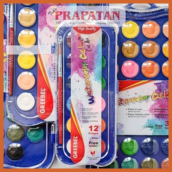 

(ATK) GREEBEL WATERCOLOR CAKE SET 23MM | CAT AIR SET ALAT TULIS LUKIS SEKOLAH KULIAH GAMBAR KANTOR