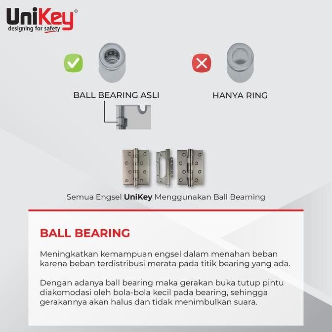 Unikey Stainless Steel Hinge Ekp 131 3X2.5X2Mm 2Bb Mb