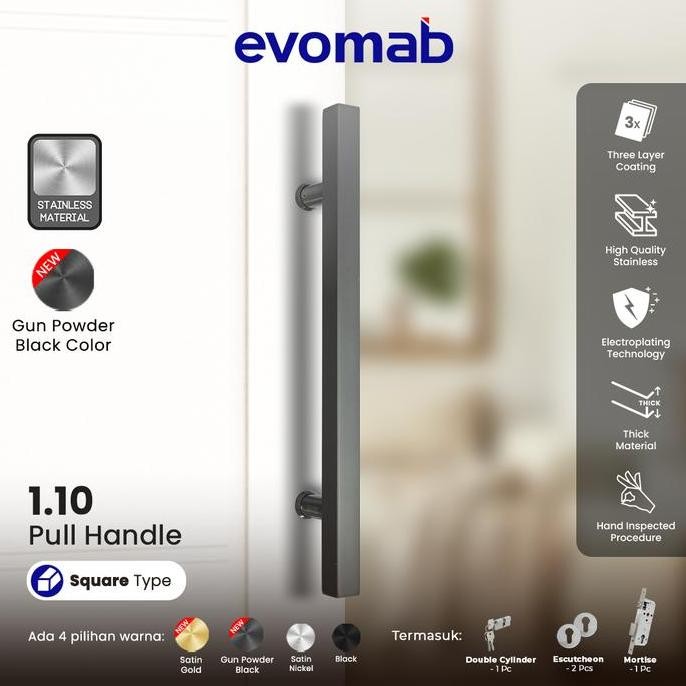 Evomab Pull Handle Pintu Minimalis Hitam 1.10