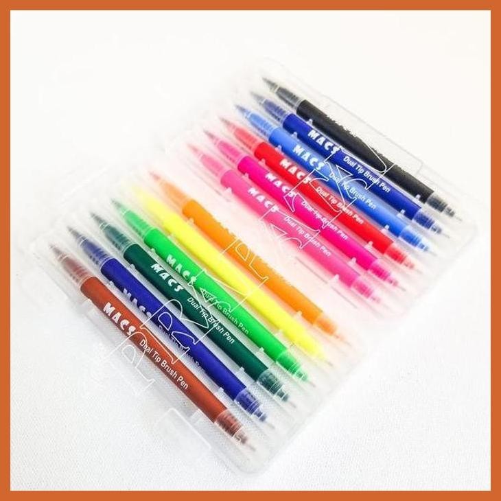 

(ATK) MACS DUAL TIP BRUSH PEN MARKER COLOR 12/24 WARNA SPIDOL ALAT TULIS LUKIS SEKOLAH KULIAH GAMBAR KANTOR