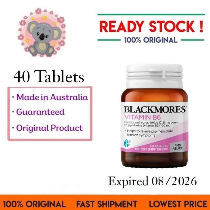 Blackmores Vitamin B6 Pereda Nyeri Haid Menstruasi PMS 40 tablet -KOA