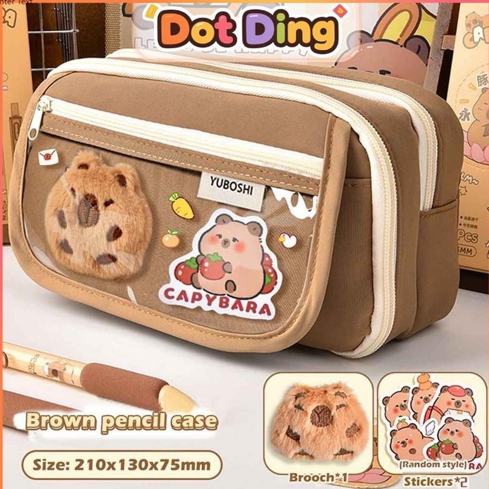 

Ready_Stock_Cod [Dotding] Tempat Pencil Siswa Tas Pensil Kapasitas Besar - Free Brooch Sticker Set Model Minimalis Korea H436 In-137