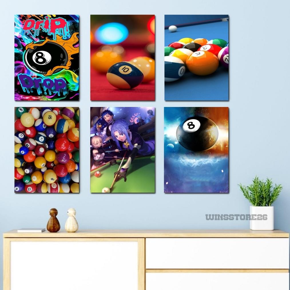 Promo.. Dekorasi Hiasan Dinding Billiard Kayu Mdf Minimalis Tu-67