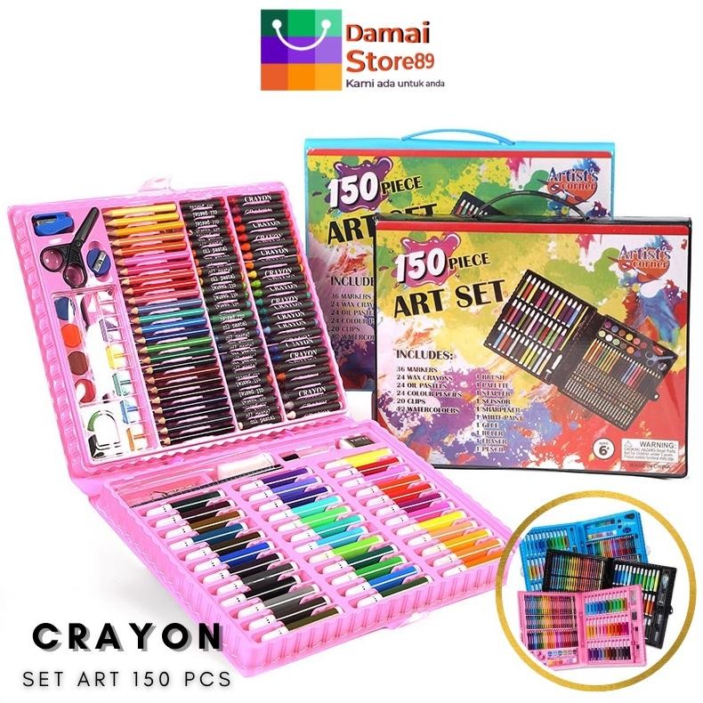 

Termurah [Dm89] Pensil Warna 150Pcs - Alat Tulis Set Crayon Colouring Set 150Pcs Art My56