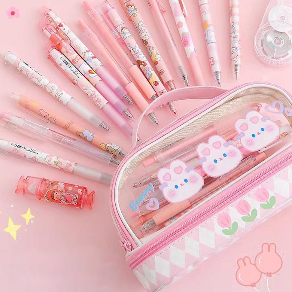 

Promo..!!! Pencil Case Untuk Mahasiswa Sma Junior Cute Storage Bag Kotak Pensil Tempat Pensil Besar Kartun Baru Kapasitas Portable Transparan Pvc Tas Pensil Stationery Box Anak Esthetis Simple Lucu Pen Bag Murid Rq-56