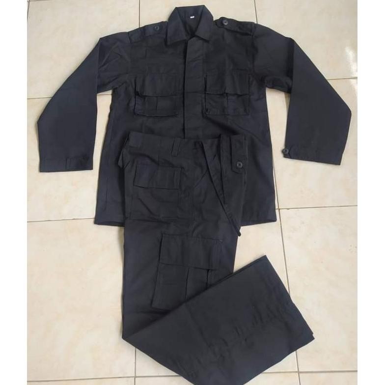 Ready_Stock_Cod Seragam Pdl Hitam,Pdl Brimob,Pdl Polsuspas,Pdl Linmas,Pdl Senkom Bahan Ripstok / Kot
