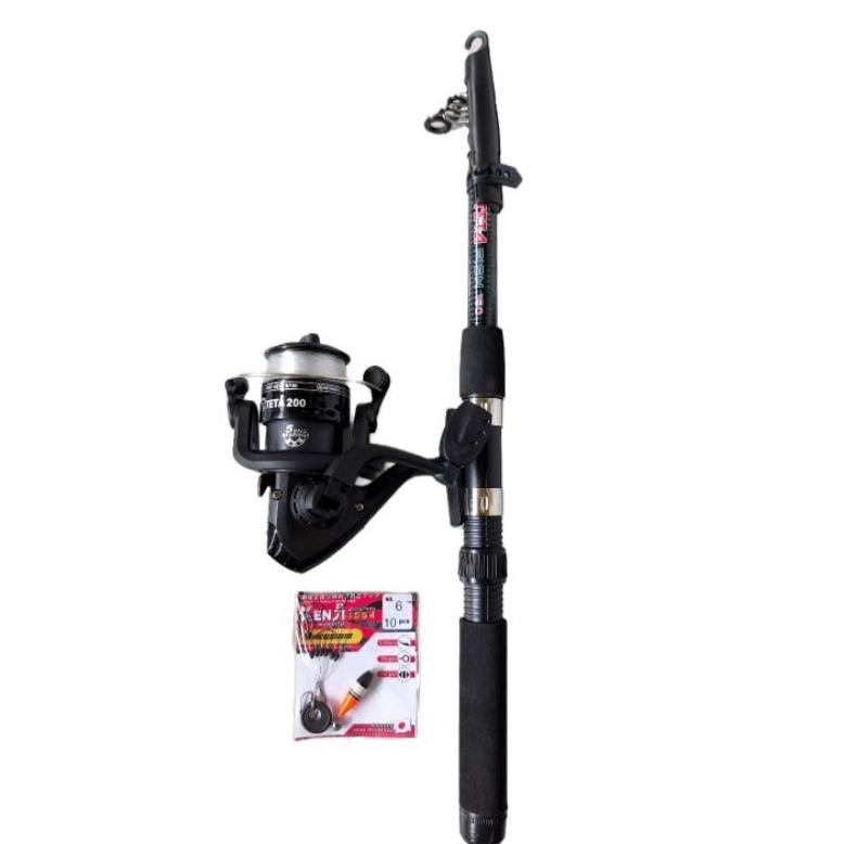 Cod {Cod} 1 Set Komplit Joran Antena 150Cm. Warna Full Hitam At43