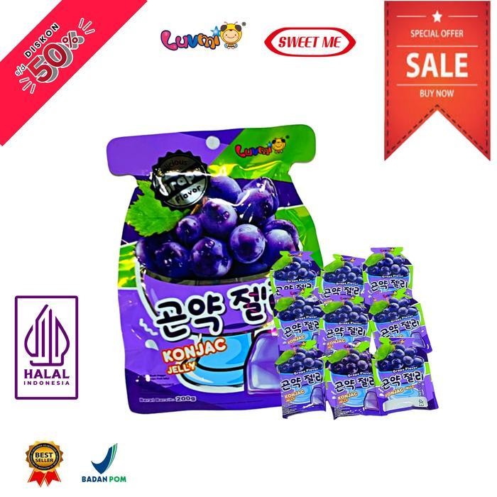 

[ Luvmi ] Konjac Jeli Lunak Aneka Rasa | Stroberi | Anggur | Mangga | Viral | Grosir Permen Jelly - 200Gr