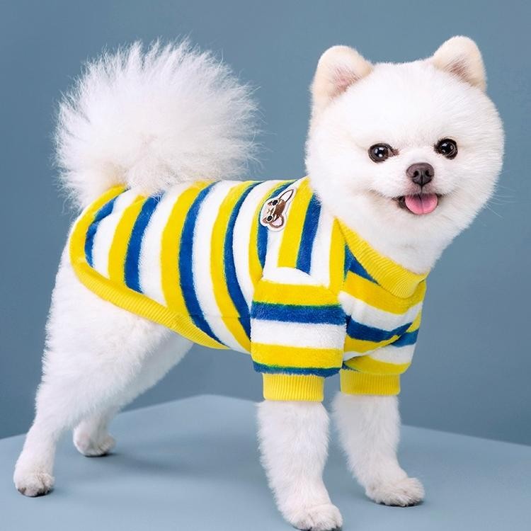 Koko Baju Garis Baju Peliharaan Motif Garis Anjing Kucing Top Lucu