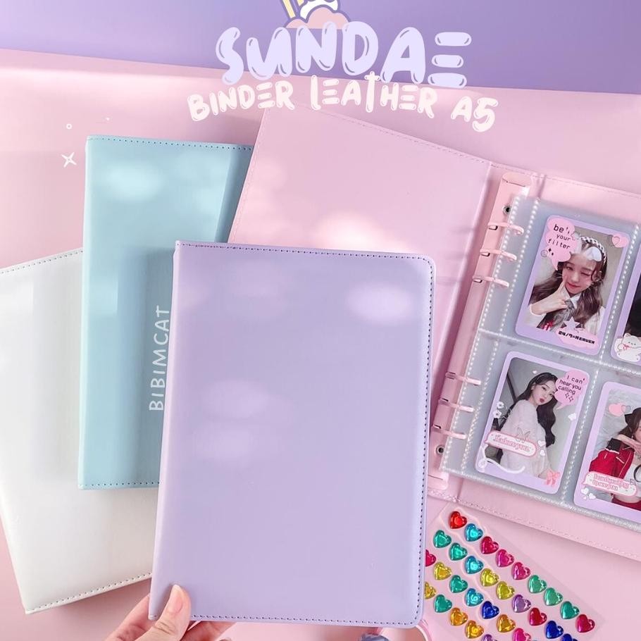 Sundae A5 Binder Leather Case Binder Album Photocard Pc Pastel