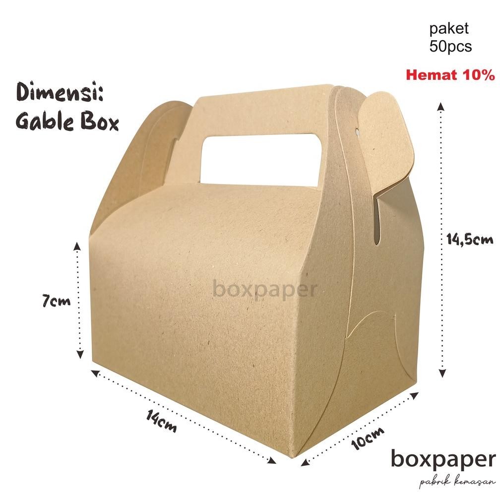 

Ct_C1077 Gable Box Kraft Isi 50 Pcs / Dus Kue / Box Snack Nasi Ayam Souvenir Hadiah Makanan Kemasan Laminasi Murah Ze-42
