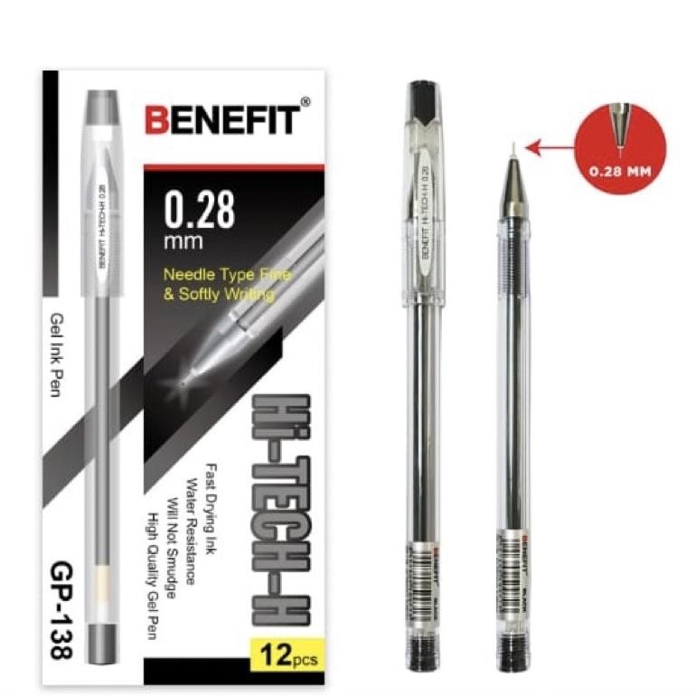

Termurah Benefit Ballpoint Hi-Tech Pulpen Gel Bolpen Benefit Gp-138 Tip 0.28 Mm [1 Pack Isi 12 Pcs] Pj24