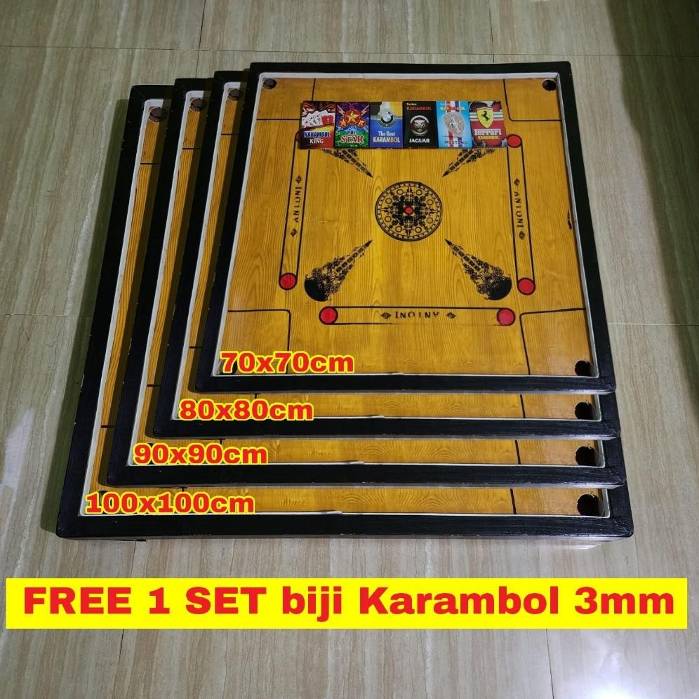 Promo.. Meja Karambol Ukuran 70X70 , 80X80 , 90X90 , 100X100 Free 1 Set Biji Karambol Dan Free 1 Bot