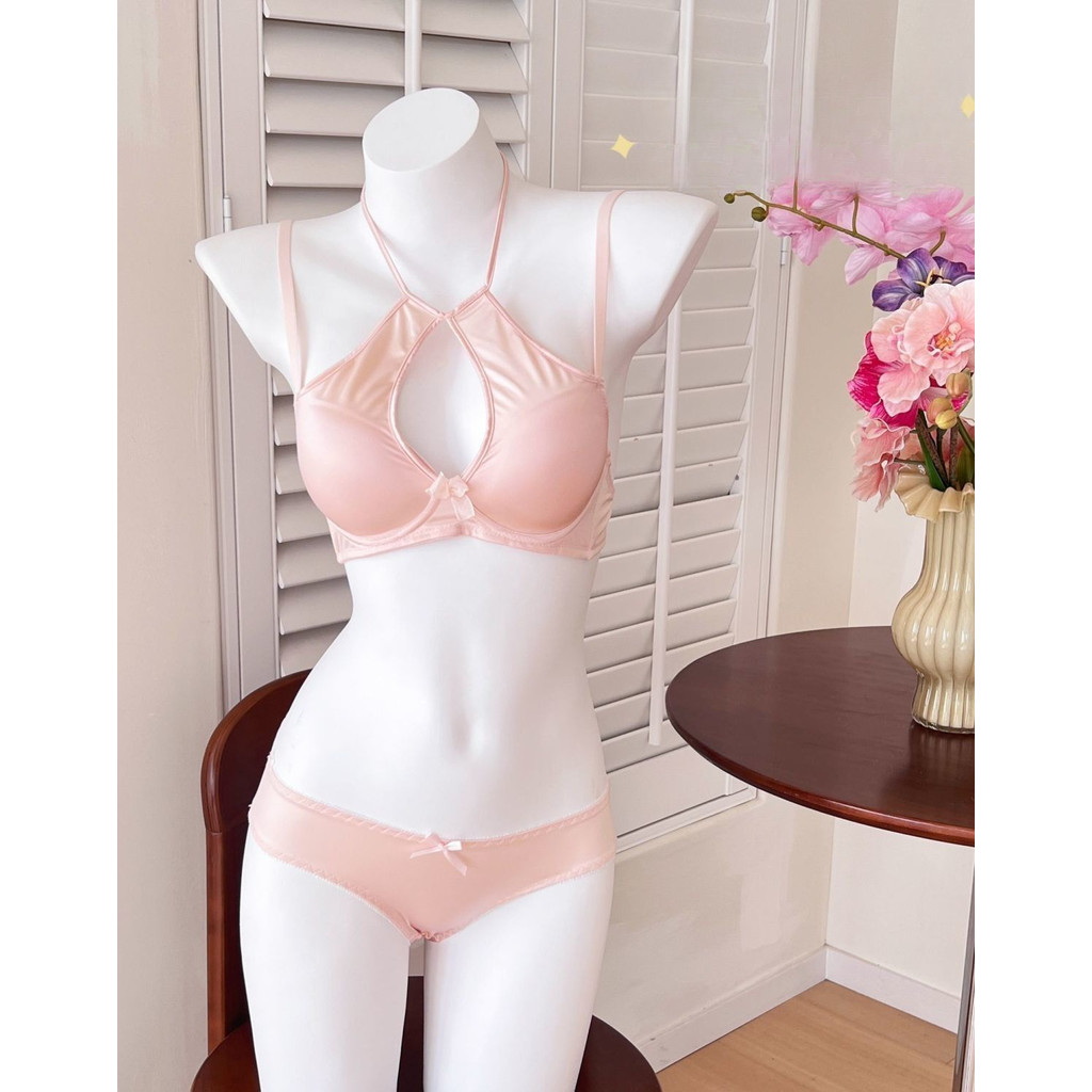 [Yunrouju]Bra renda satin seksi untuk payudara kecil