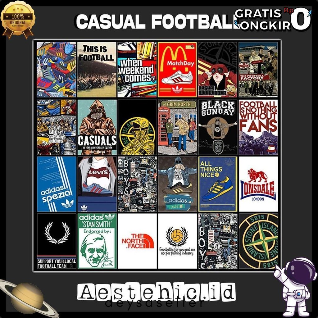 Cod (Isi 32Pcs) Poster Dinding  Suporter Casual Ultras Holigan Football Series Dekorasi Kamar Aesthe